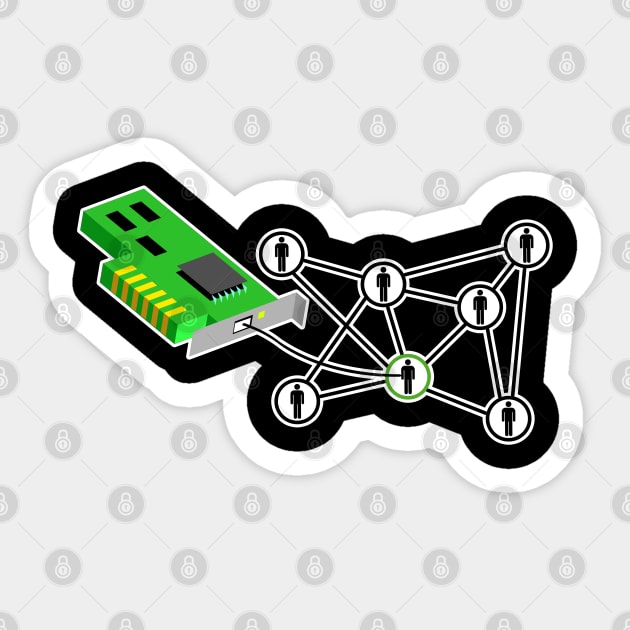 simple old retro computer design about networking rj45 Sticker by kamdesigns